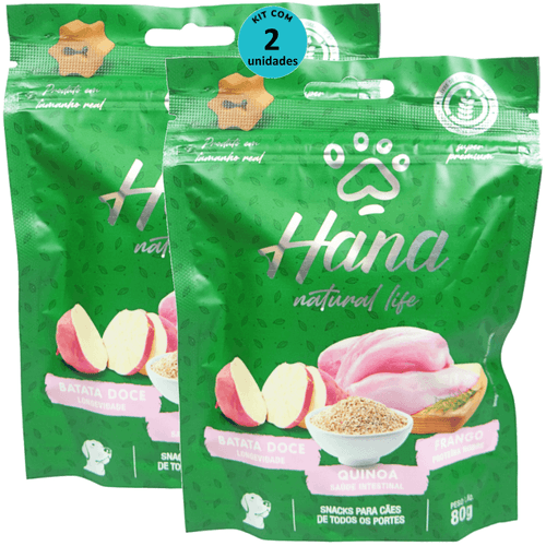 Hana Natural Life Batata Doce Quinoa Frango 80g Para Cães Adultos Kit C/ 2 Un